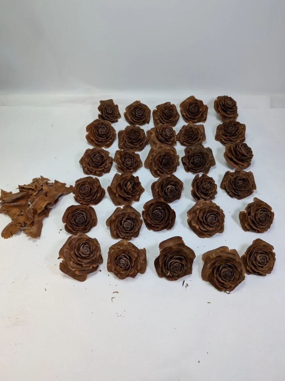 30 Real Cedar Rose Cones Natural Wooden Flowers Crafting & Wreath Supply